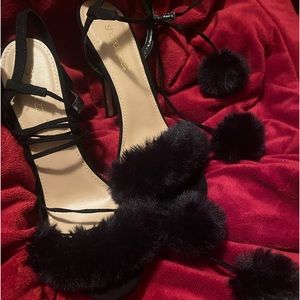 Sexy, black, furry high heels